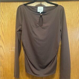 Reformation Chocolate Brown Long Sleeve Top